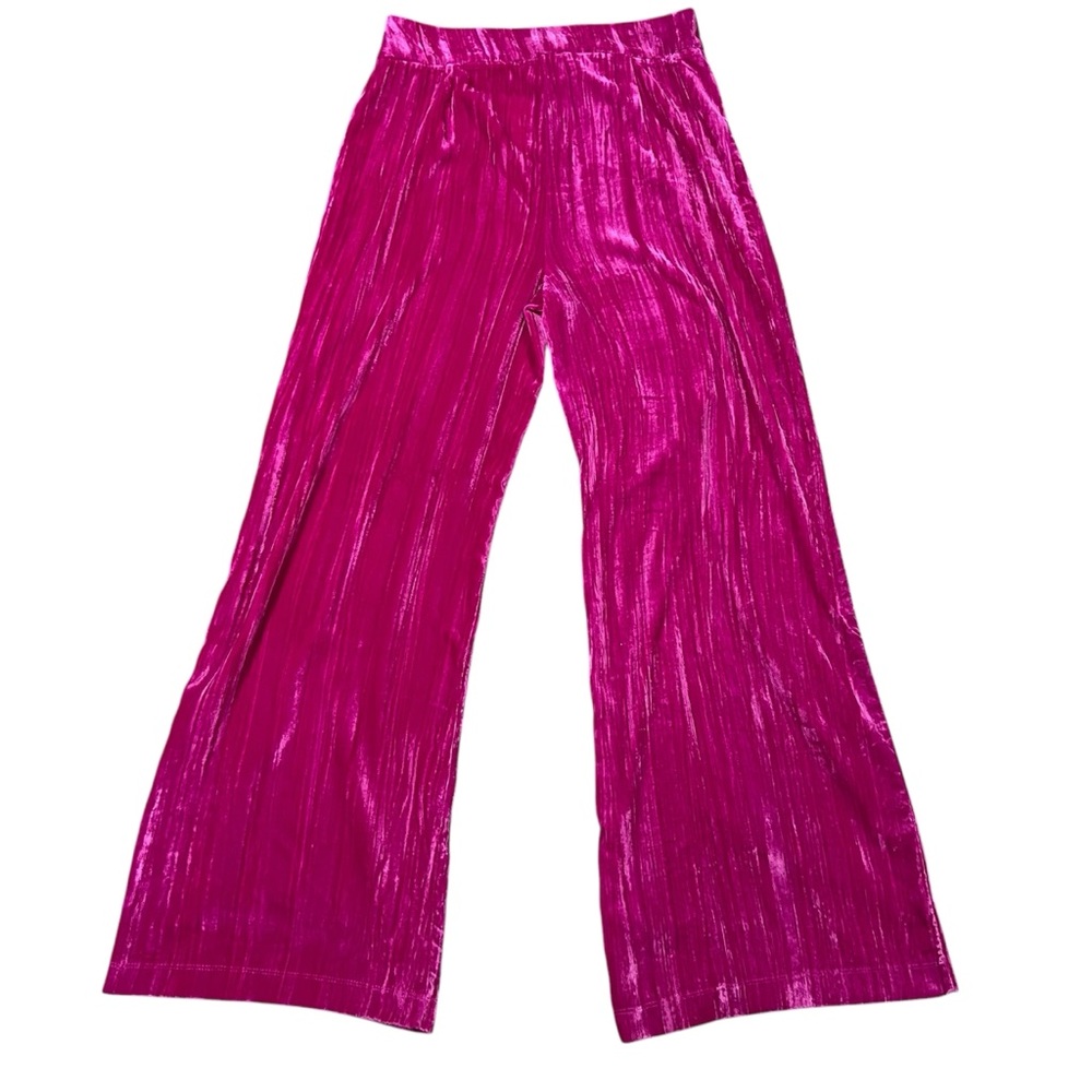 Francesca’s Magenta Pink Textured High Rise Trouser Pants Sz L NWT - Picture 2 of 12